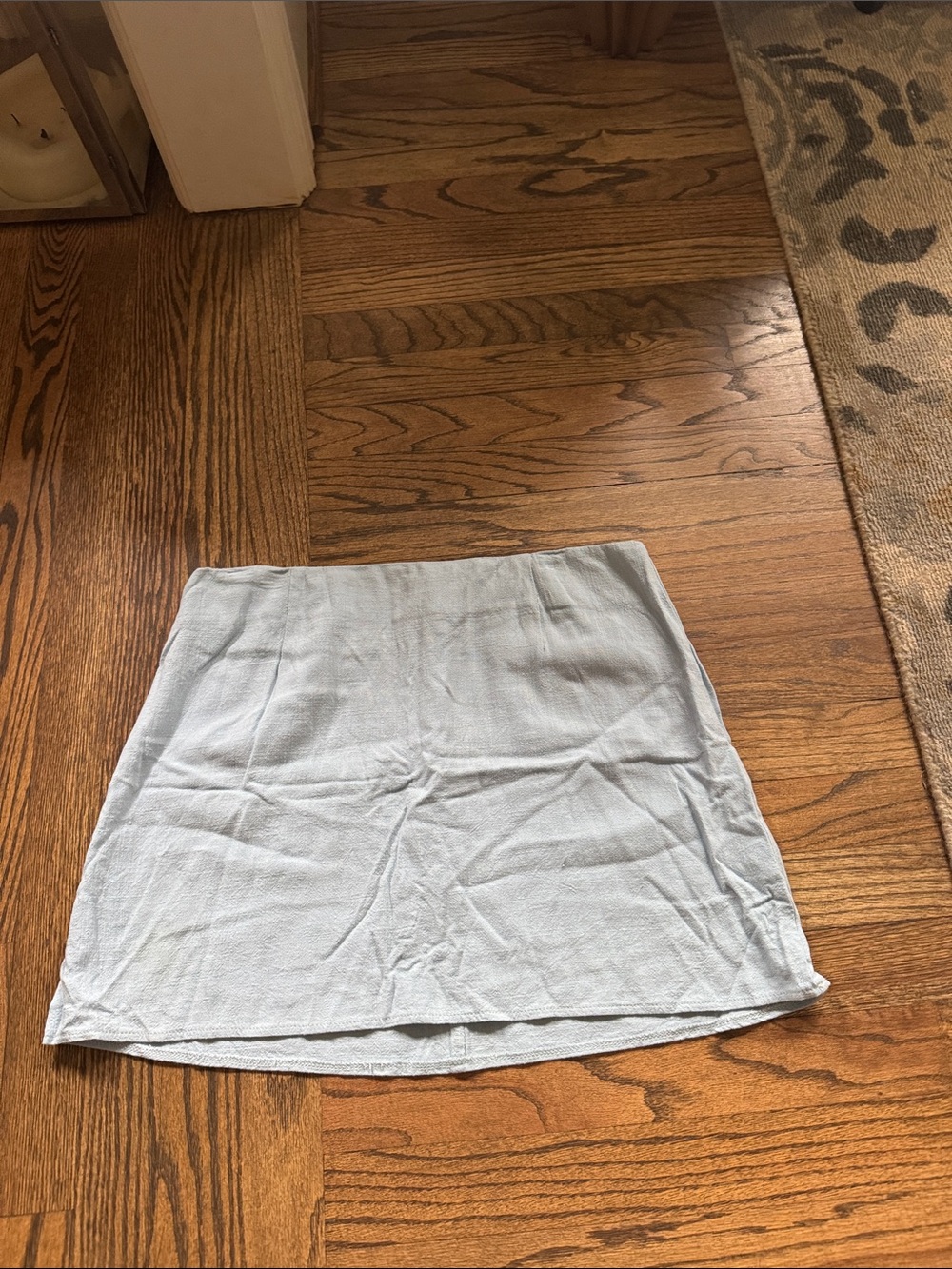 Princess Polly Pale Blue Cotton Mini Skirt